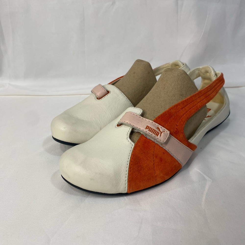 Puma Women's Cream and Orange Flats